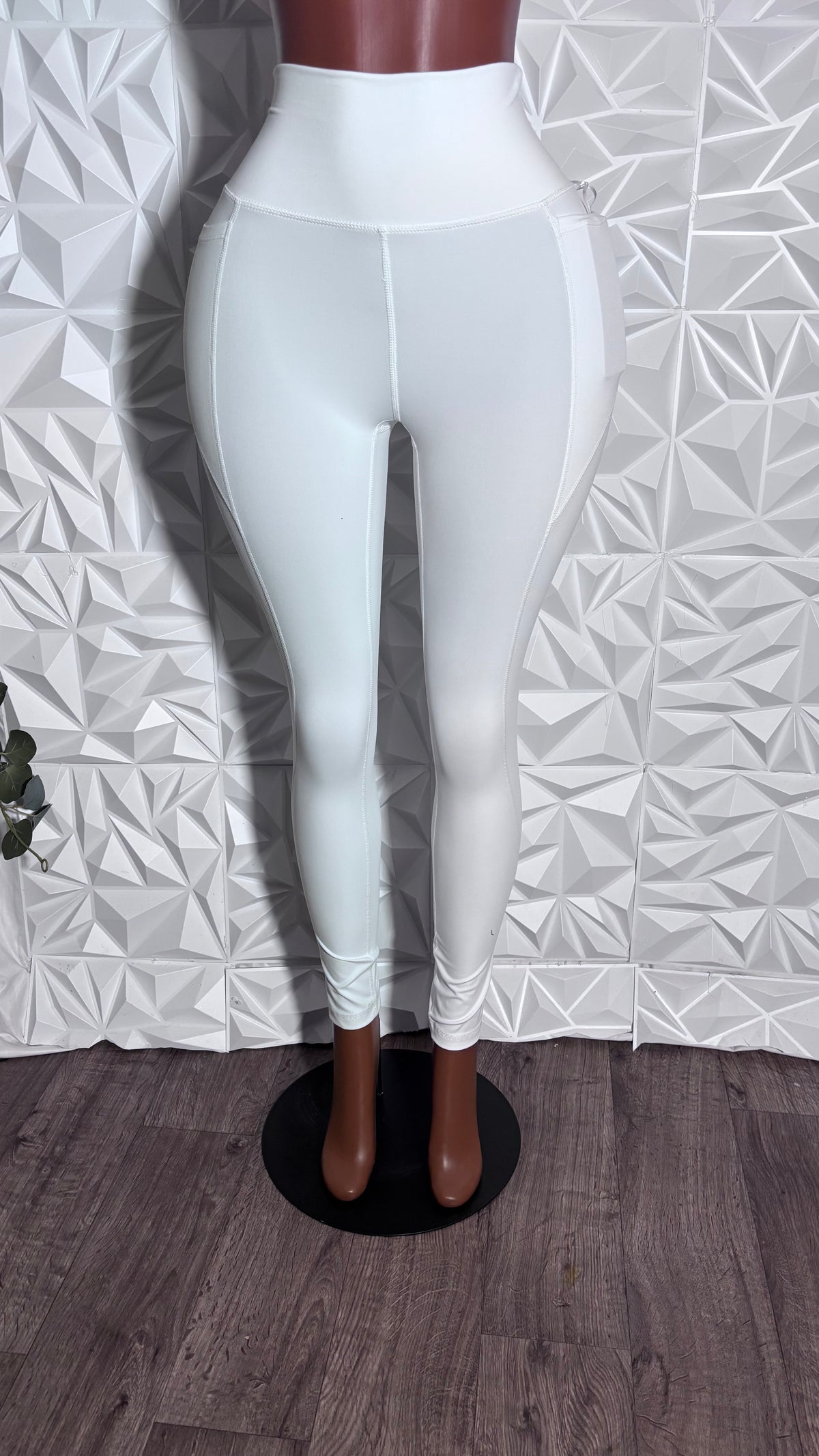White high waist leggings