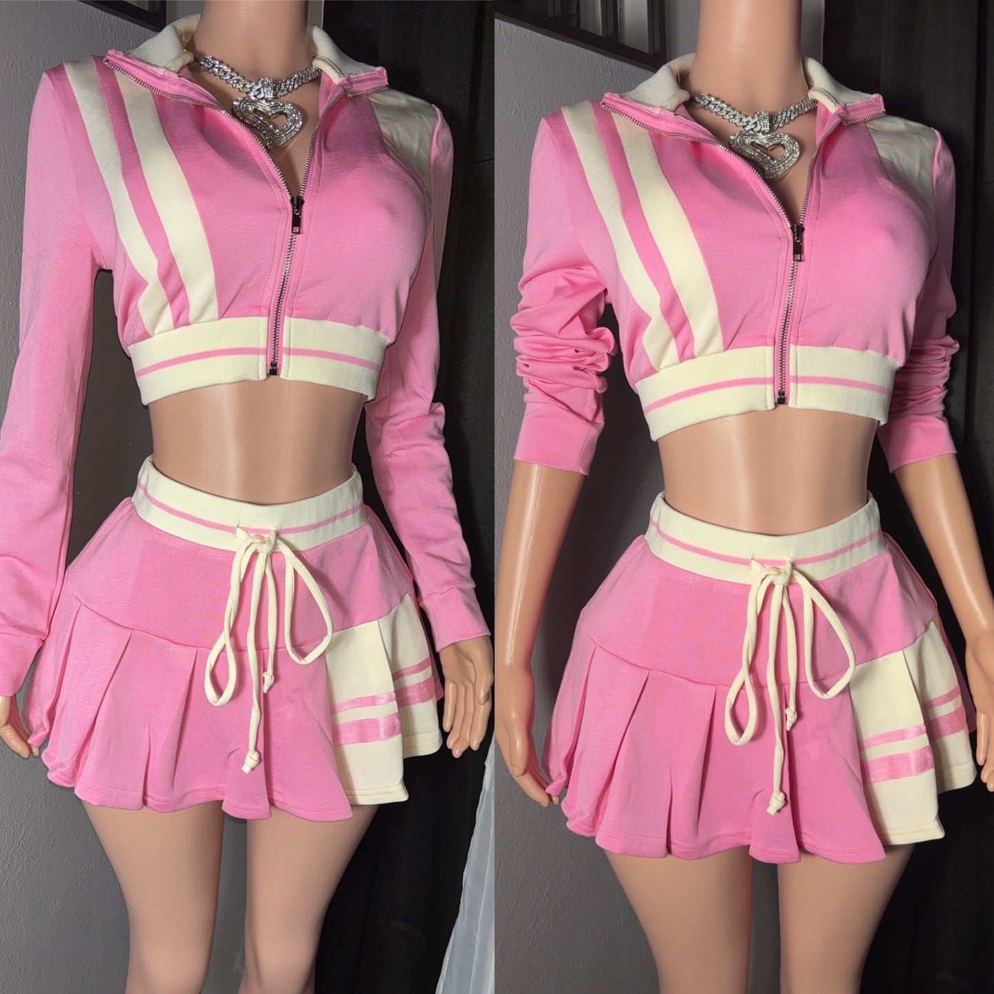 Flare skort set (shorts under skirt)