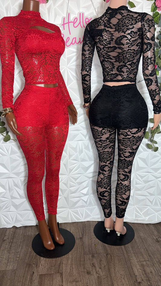 Midnight Romance Lace Set
