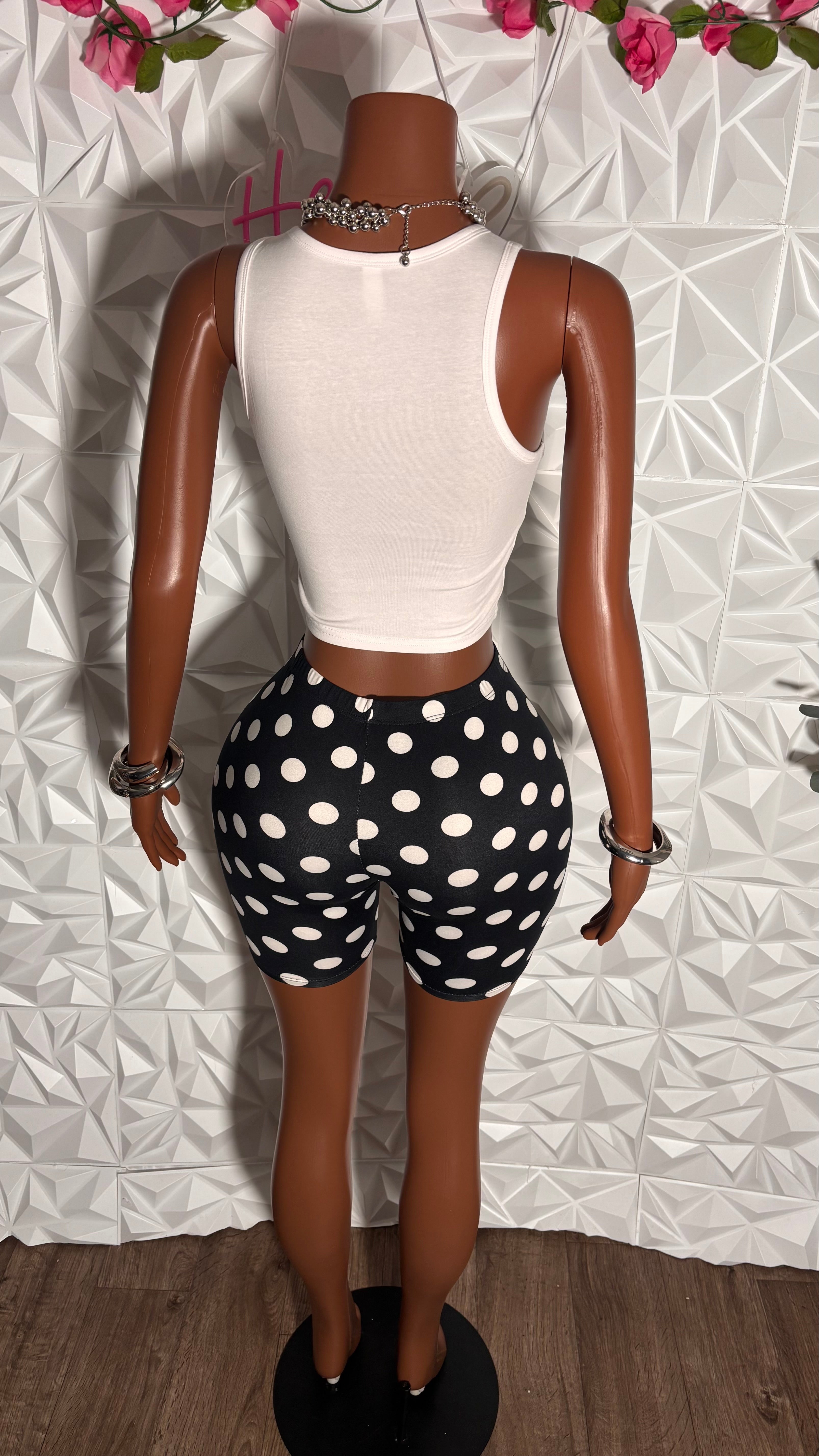 Polka dot biker set (Black)