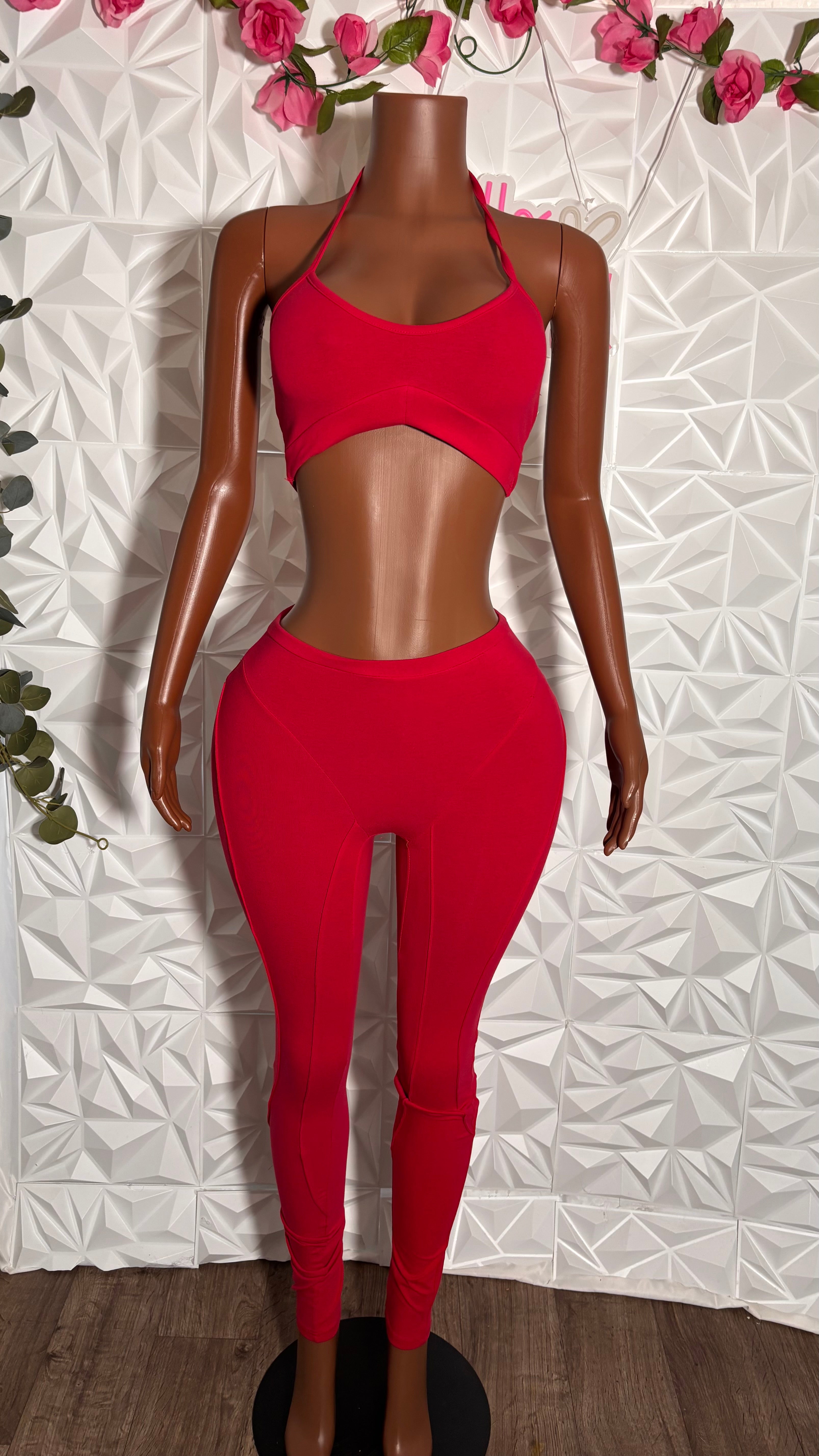 Motion 3 Piece Legging Set (Red)