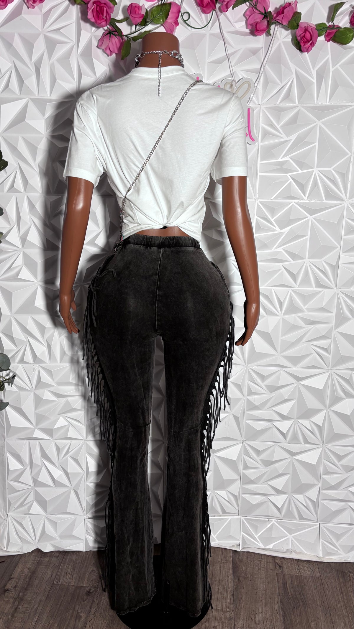 Fringe pants (Black)