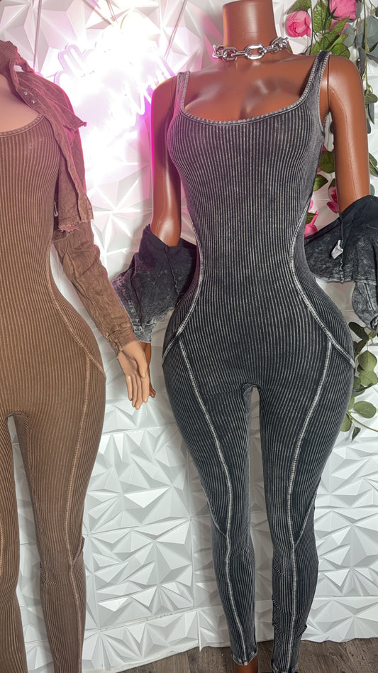 Mineral wash jumpsuit set