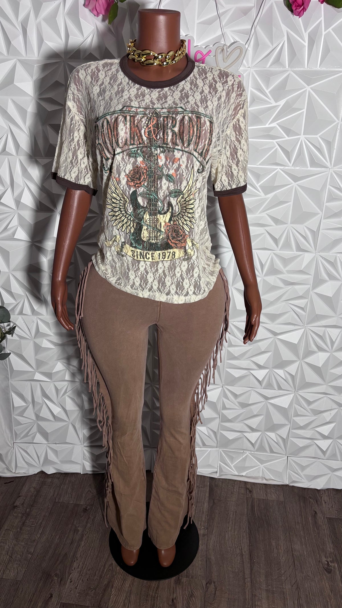 Vintage graphic lace tee