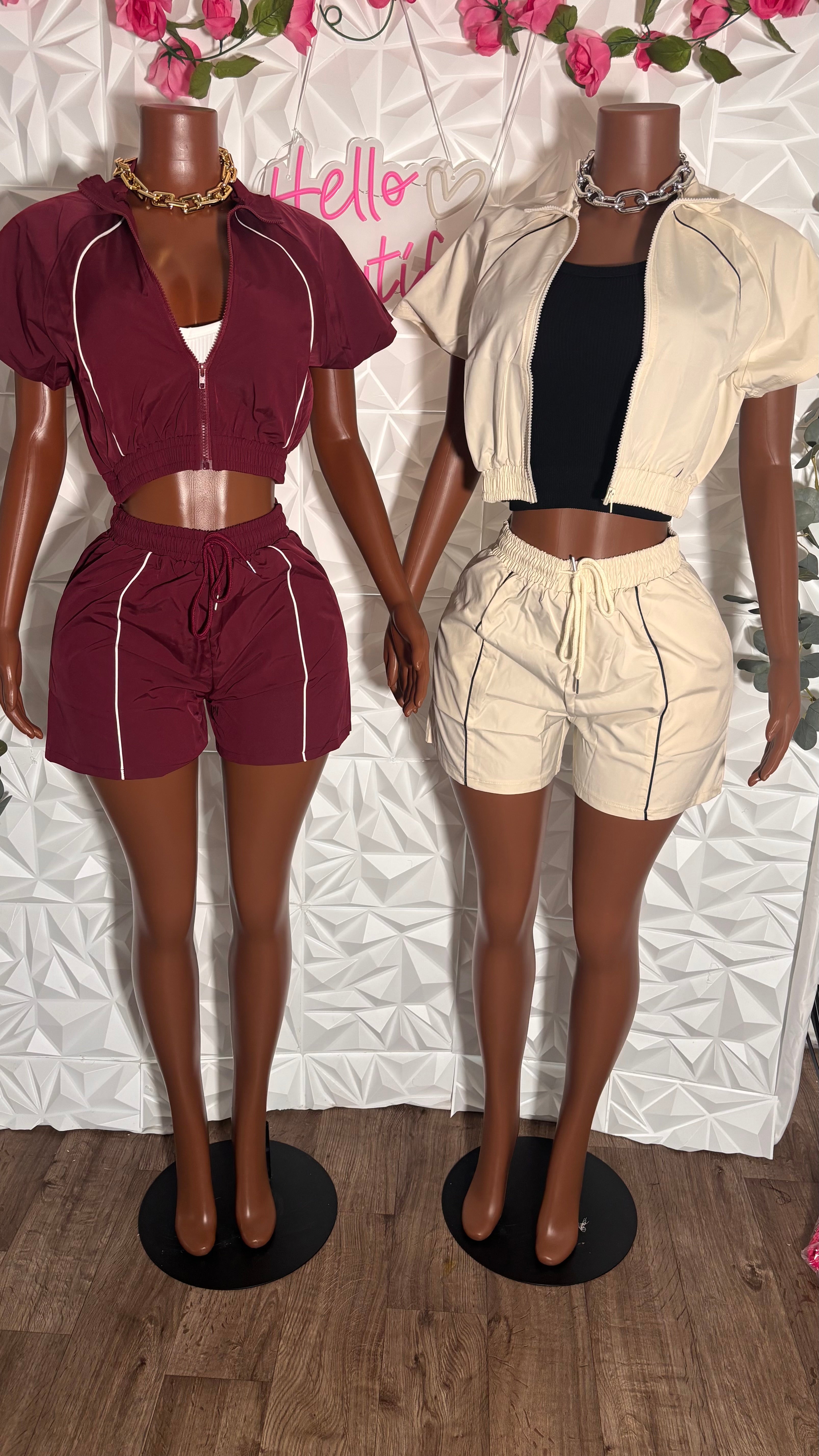Windbreaker 2 piece set (Cream)