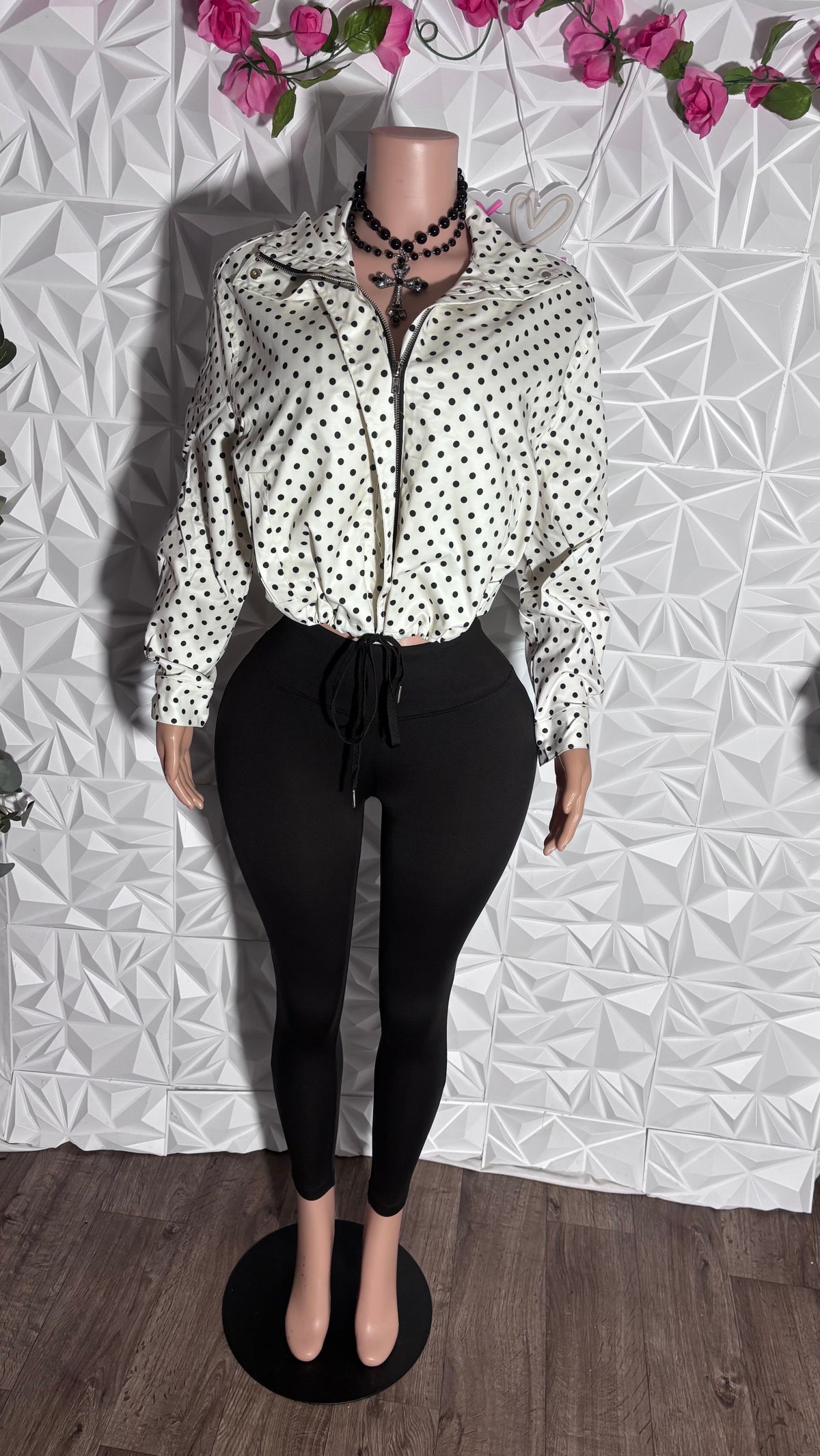 Polka dot set (White/Black)