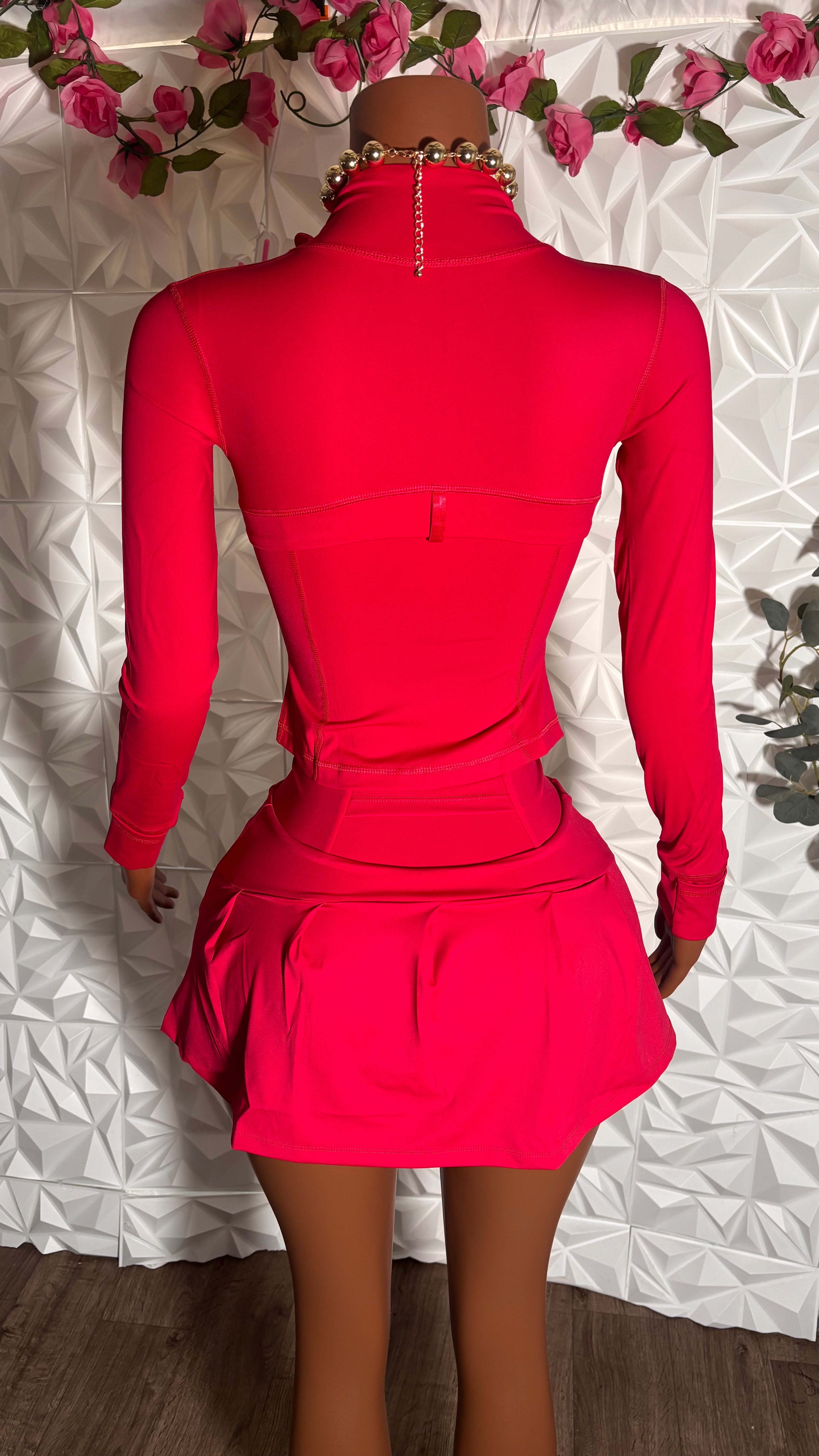 Lu dupe skort set (Red)