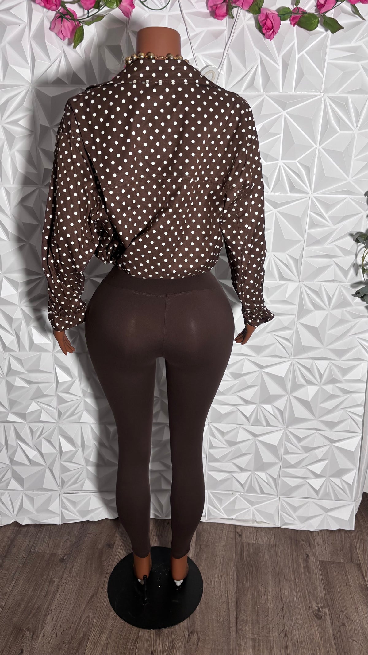 Polka dot set (Brown/White)