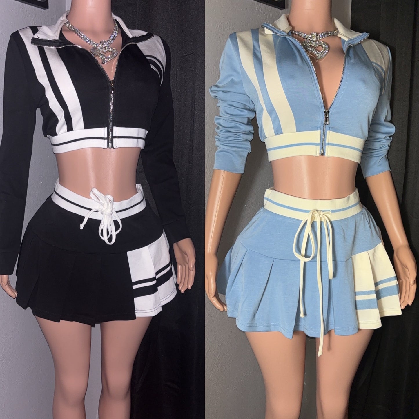 Flare skort set (shorts under skirt)
