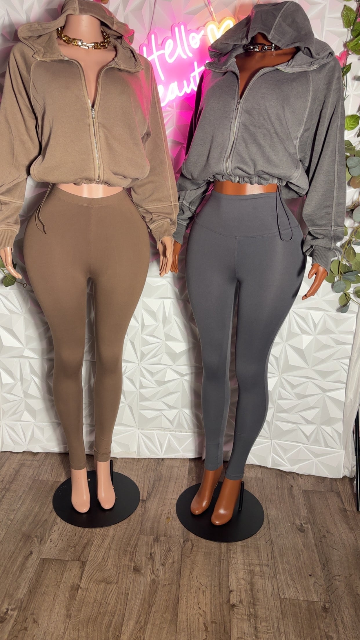 Fleece zip up hoodie set