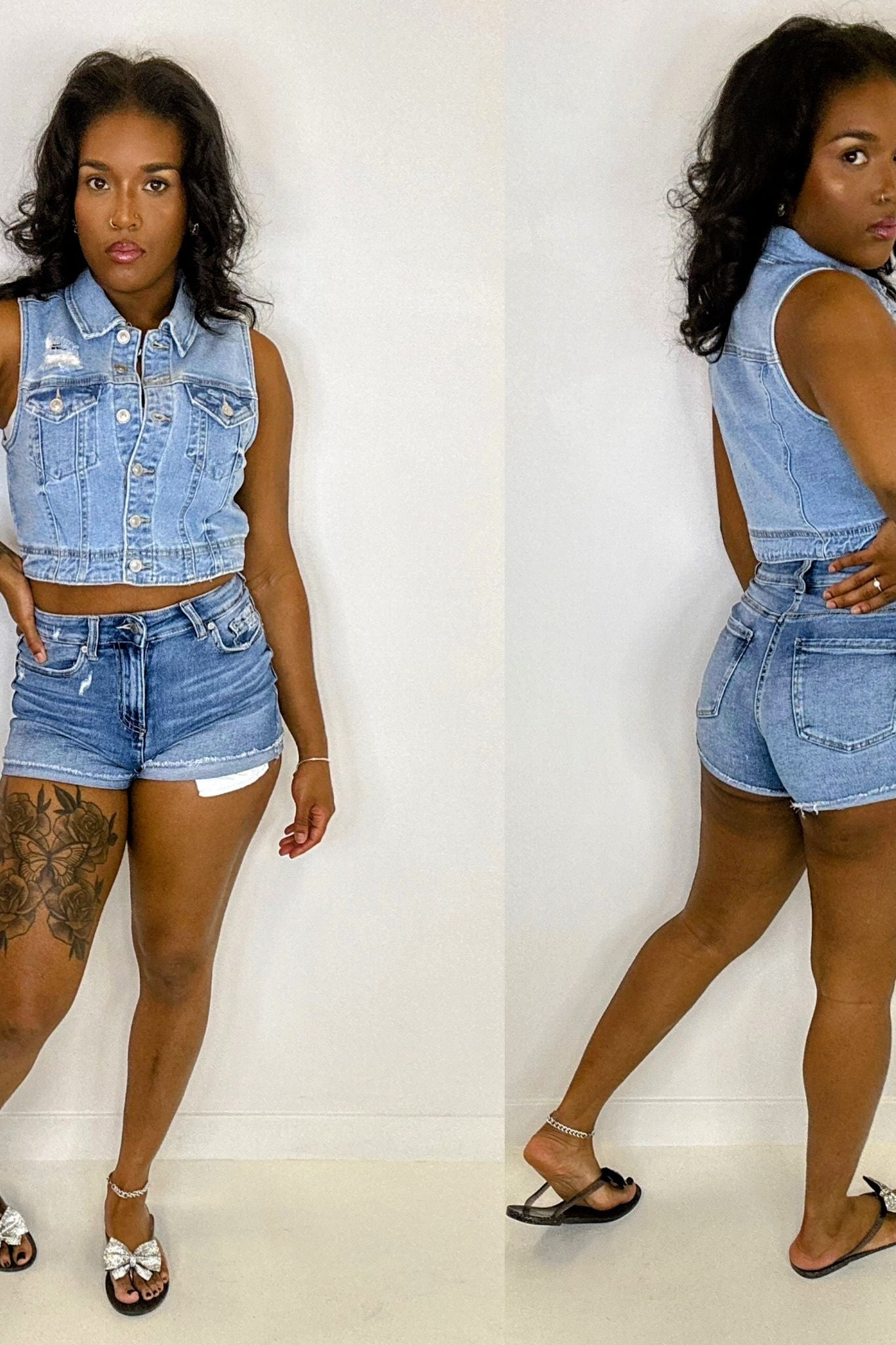 Denim shorts