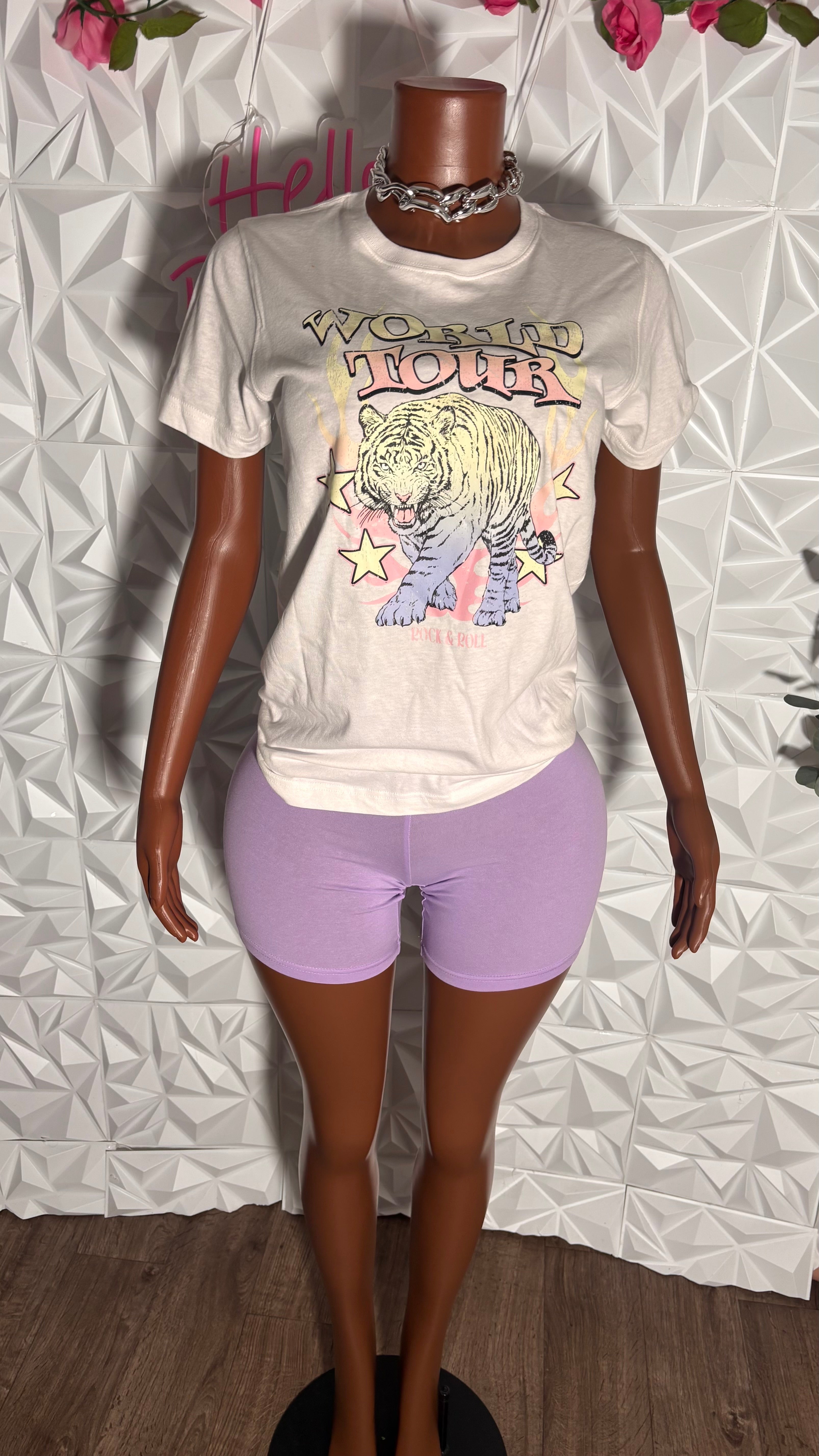 Graphic tee -(lavender world tour)