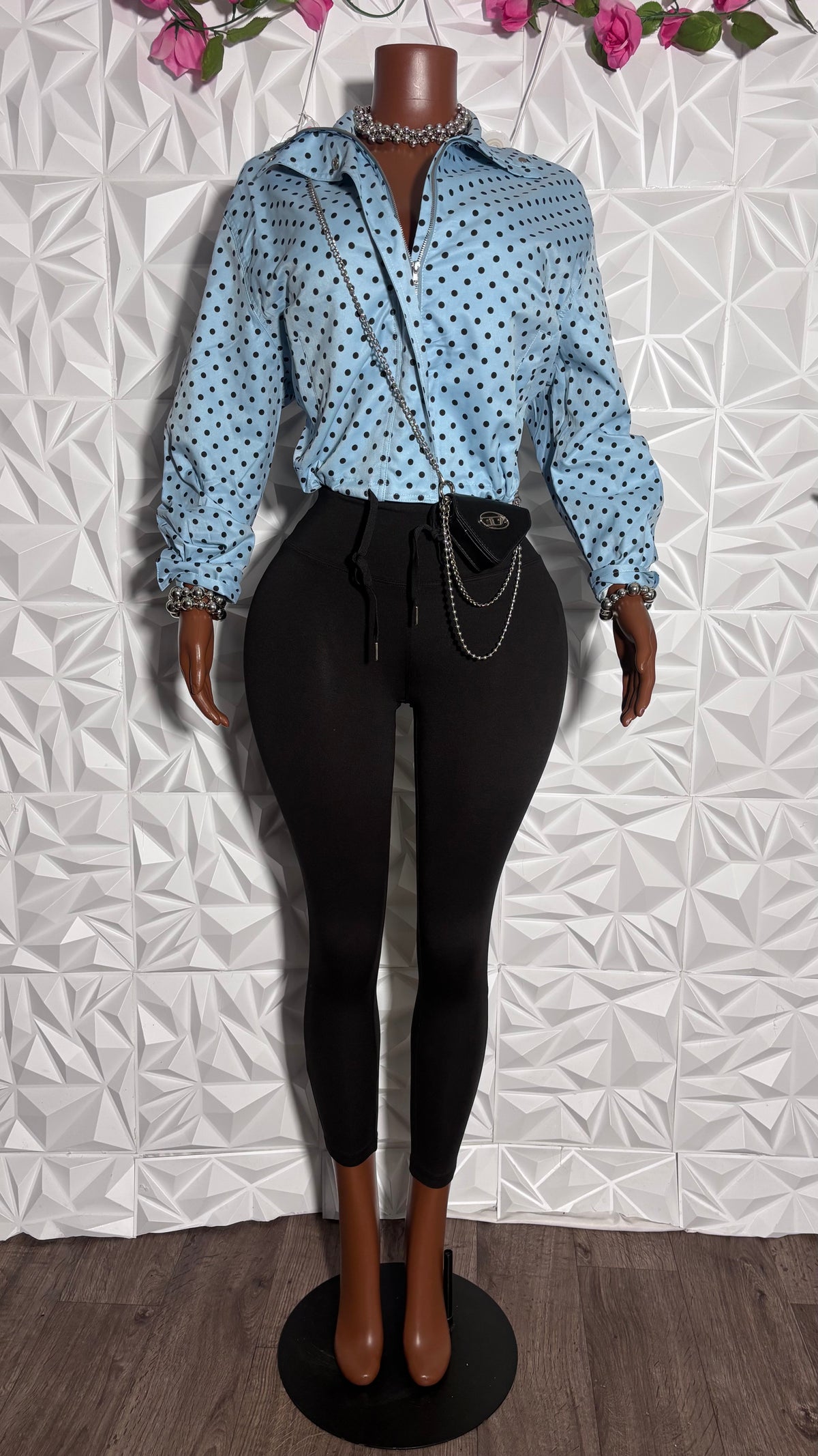 Polka dot set (Blue/Black)