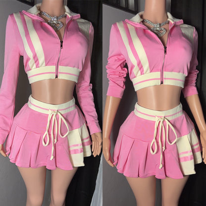Flare skort set (shorts under skirt)