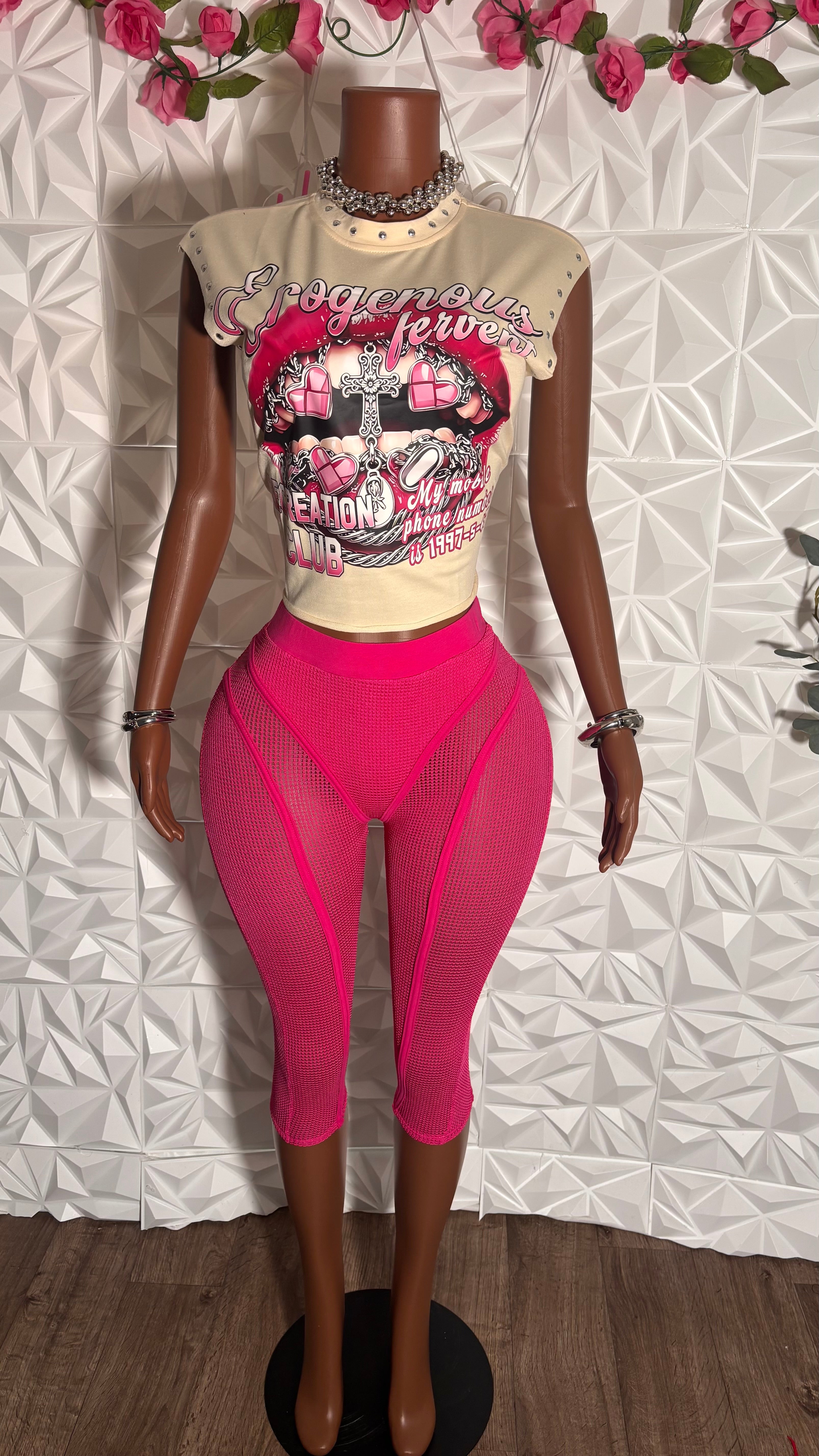 Illusion sleeveless tank-(Cream)