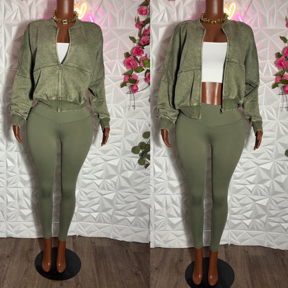 Oversized jacket and legging 3 piece set