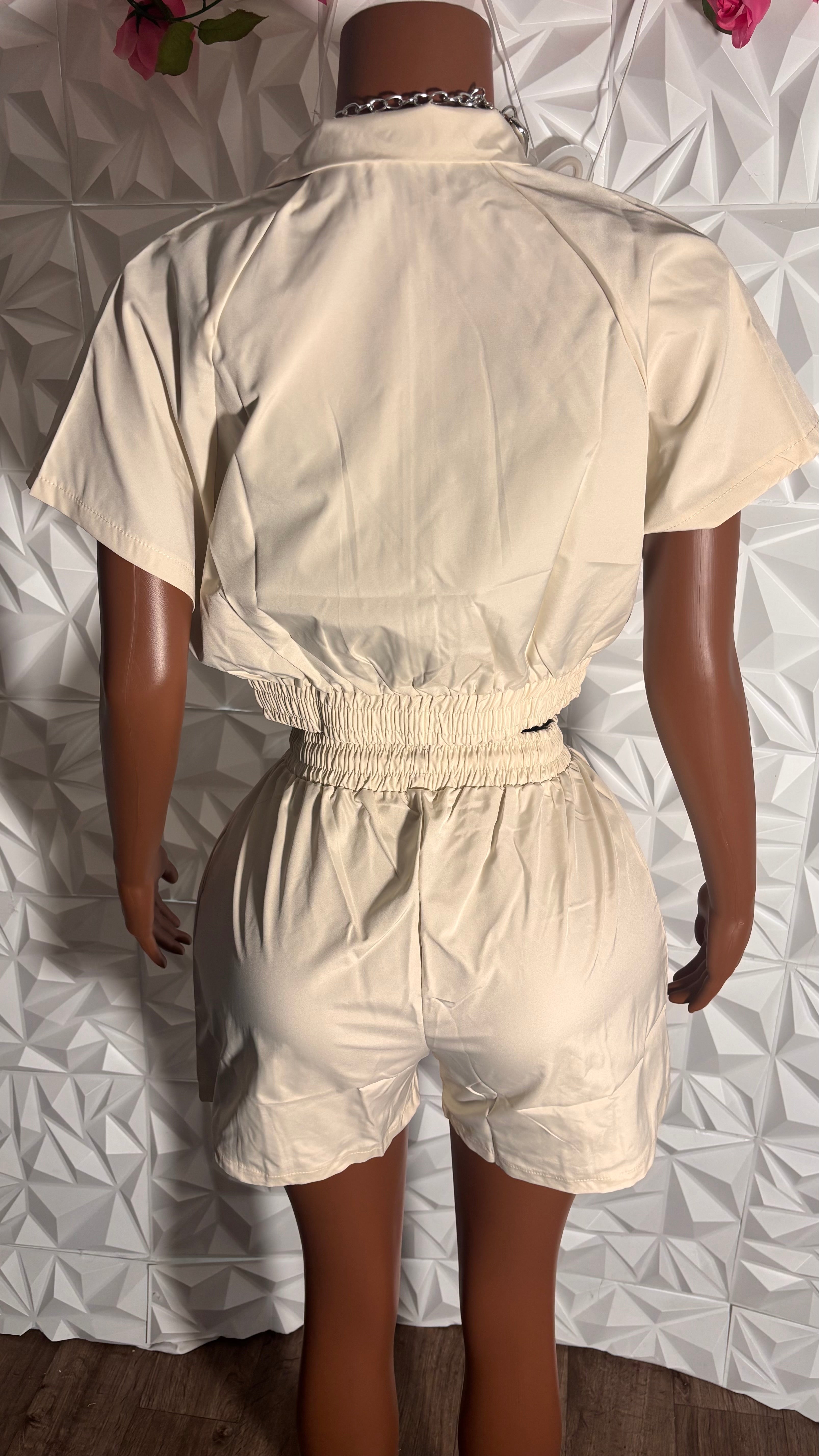 Windbreaker 2 piece set (Cream)