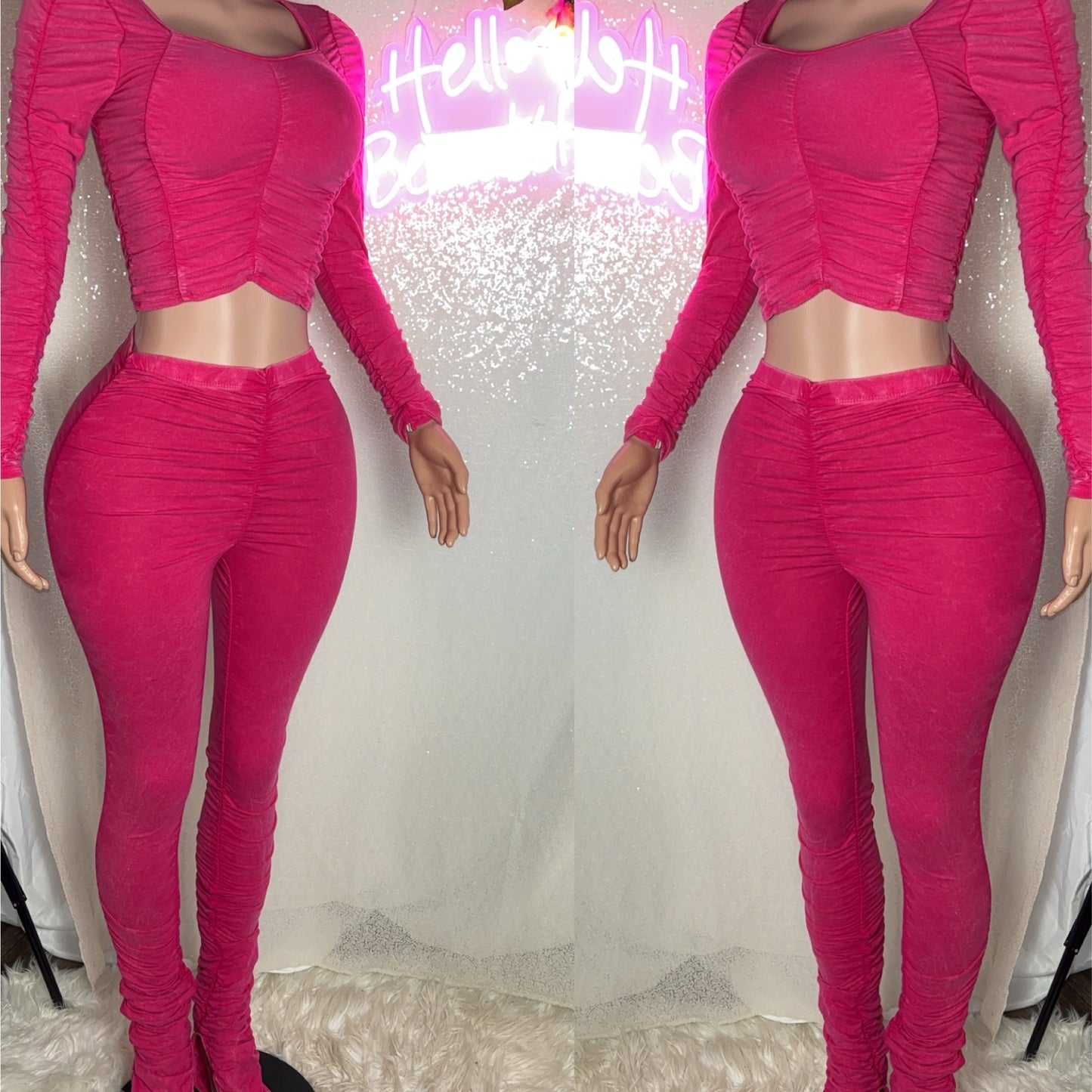 Ruched Set (Pink)