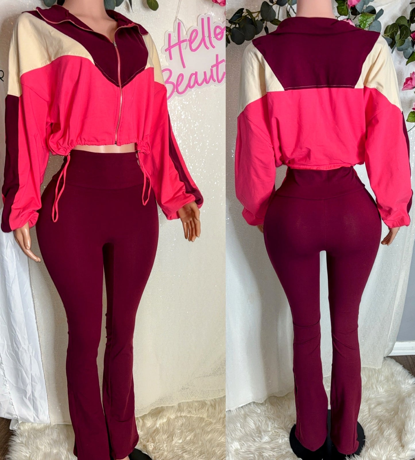 Brezzy flare set (Burgundy)