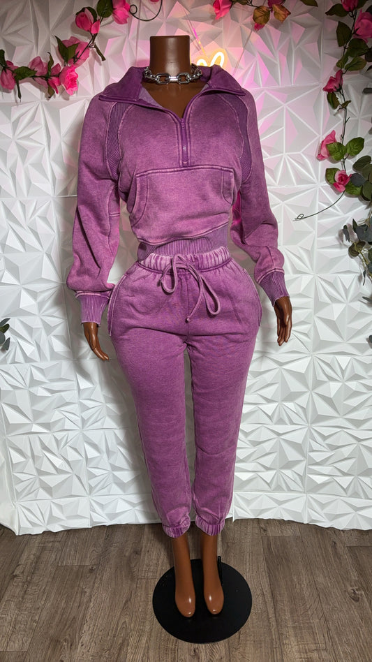 Jogger 3 piece sweatsuit (purple)