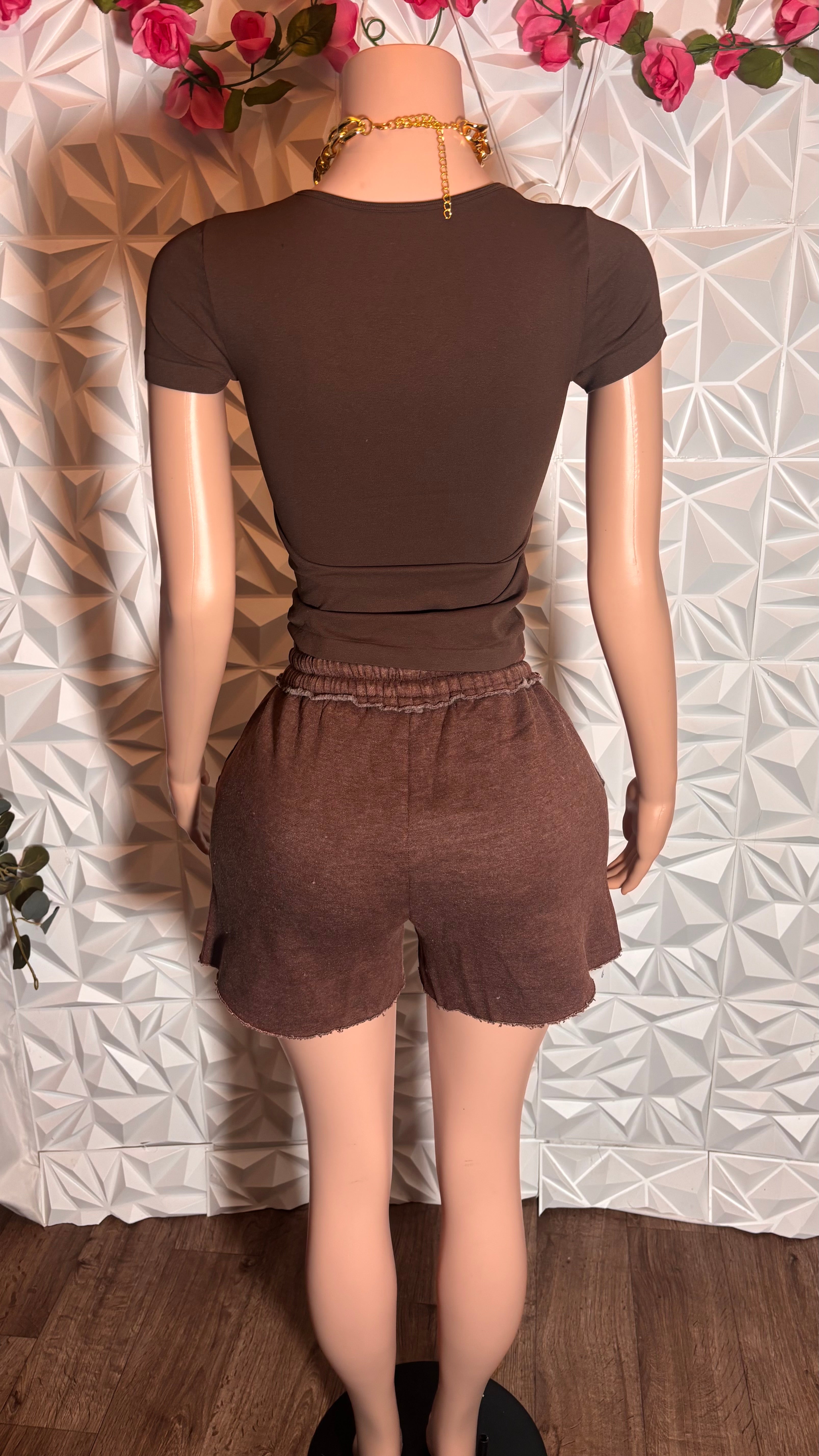 Chill Vibes Short Set (Brown)
