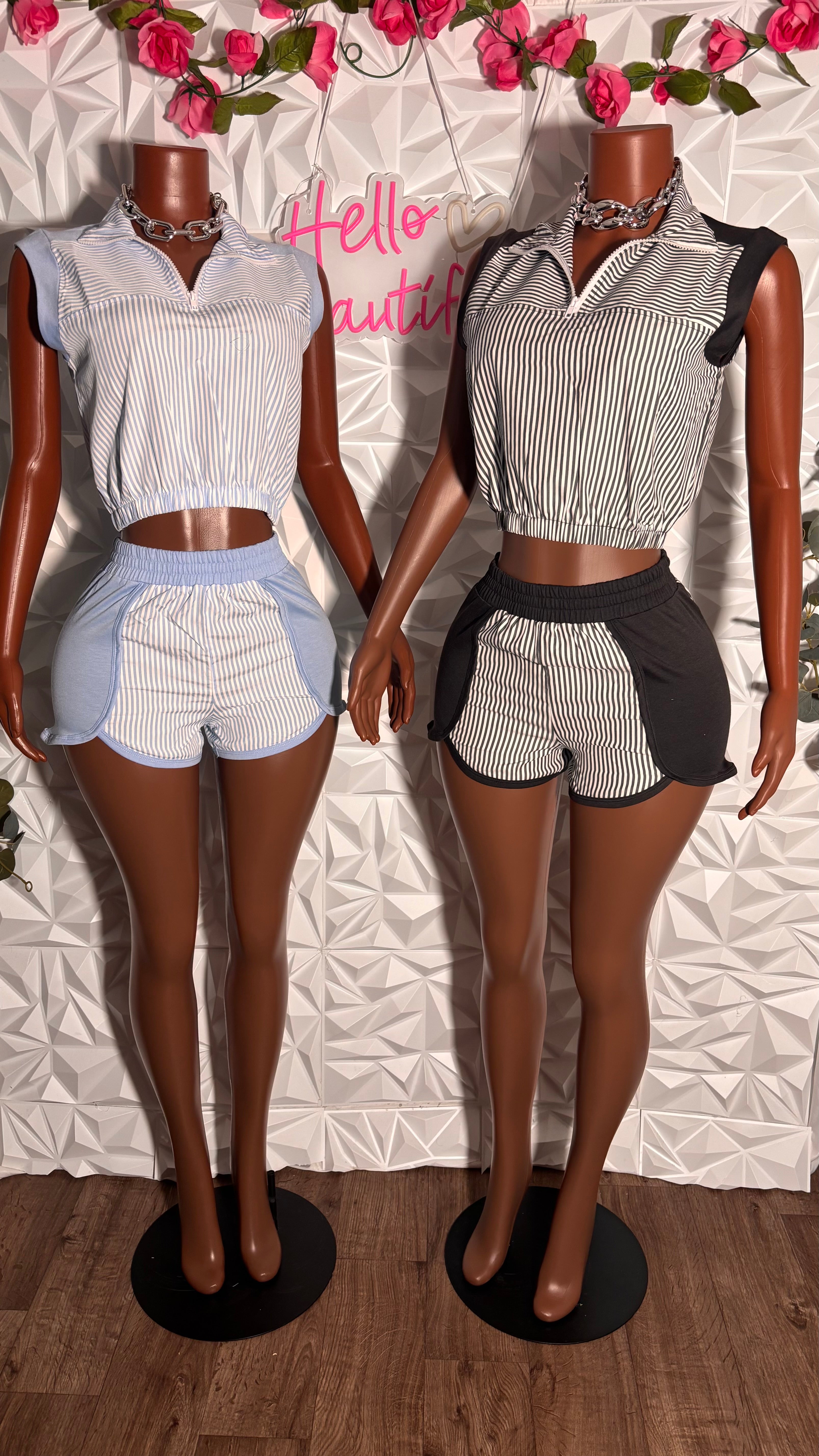Pin stripe set (Blue)