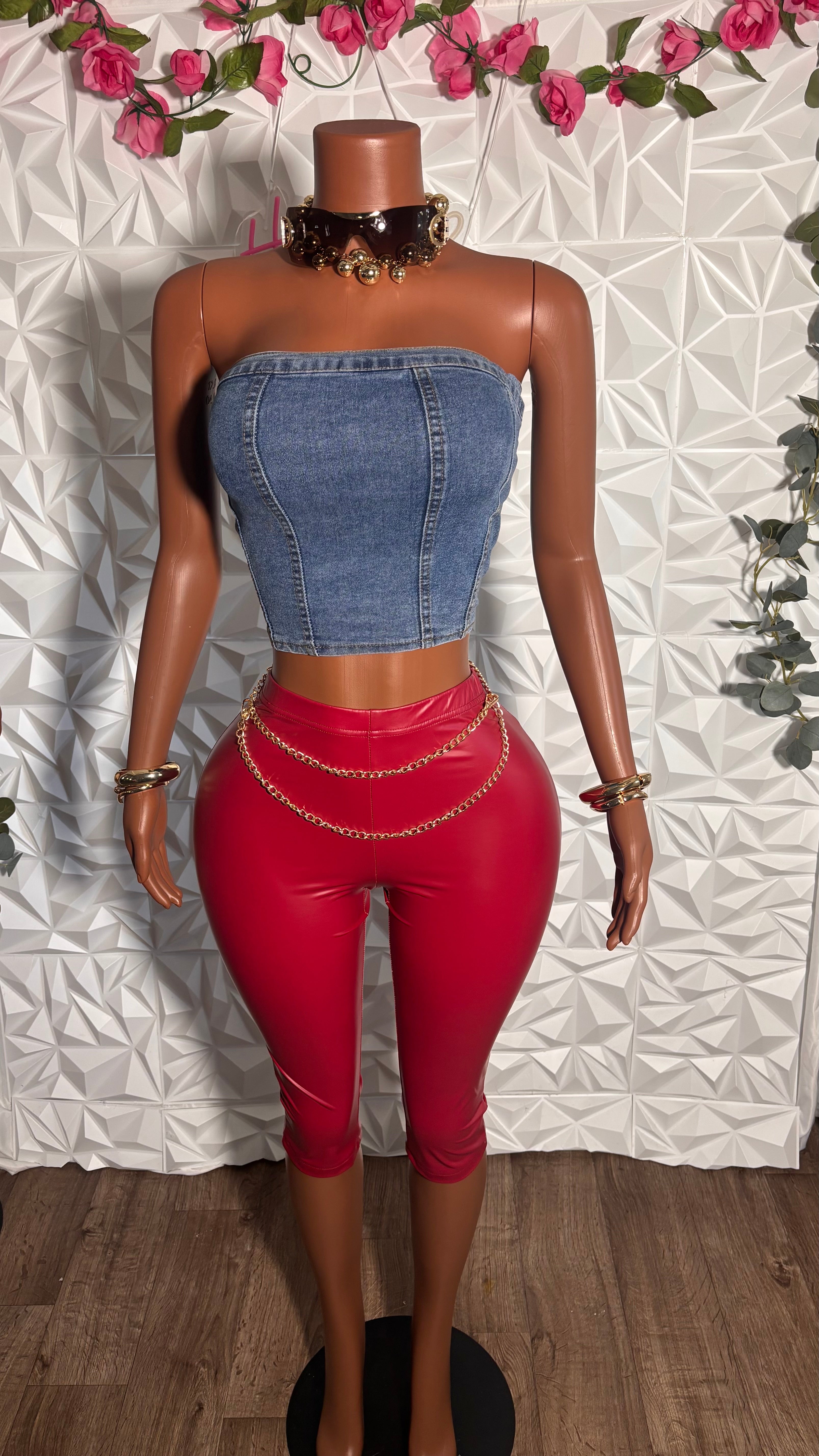 Leather capris