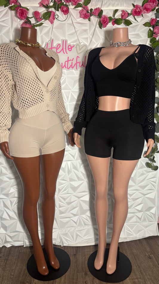 Crochet 3 piece set (Black)