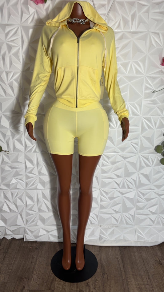 Jacket & shorts set (Yellow)