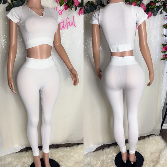 Ribbed set (White)