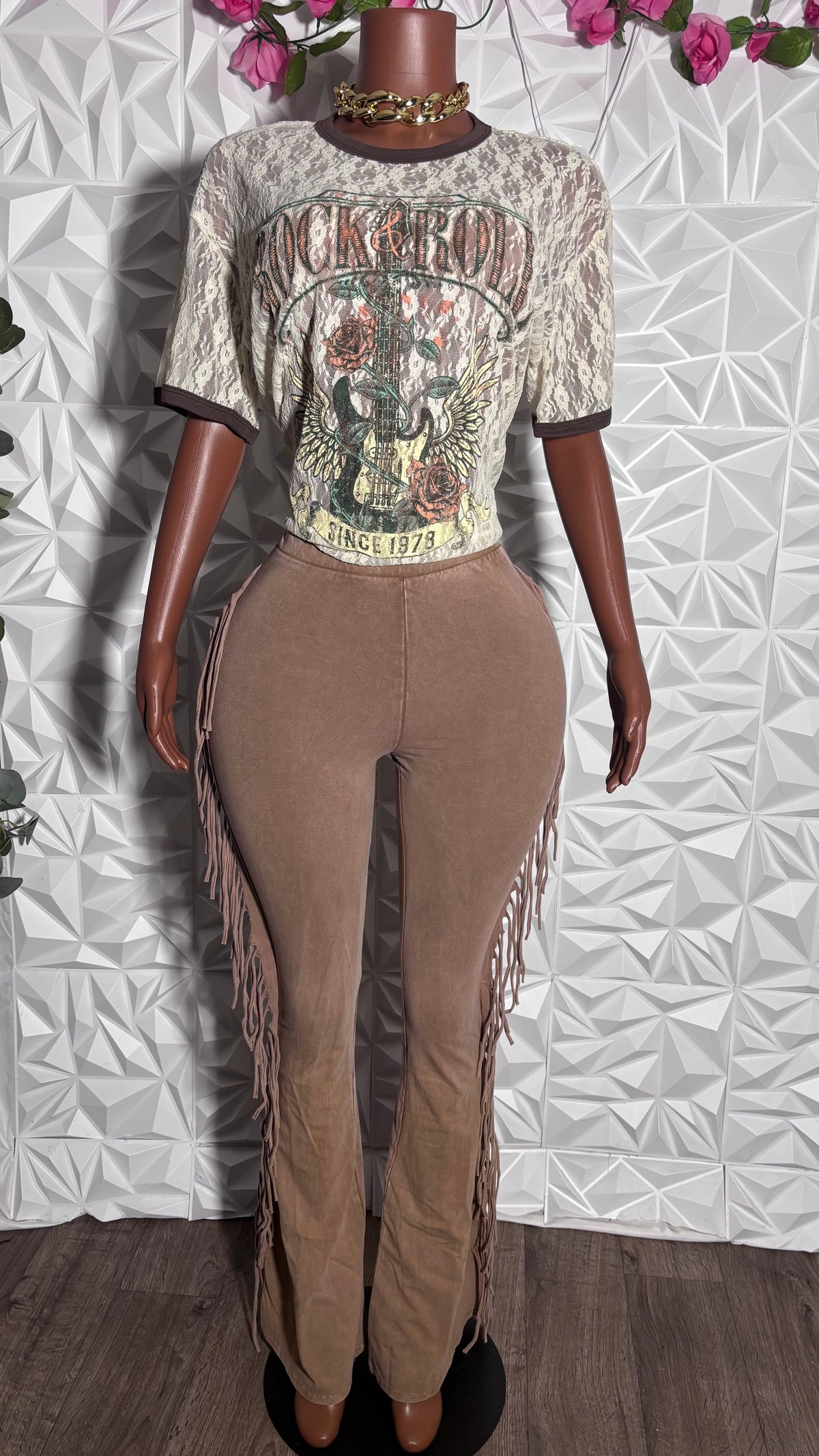Fringe pants (Taupe)