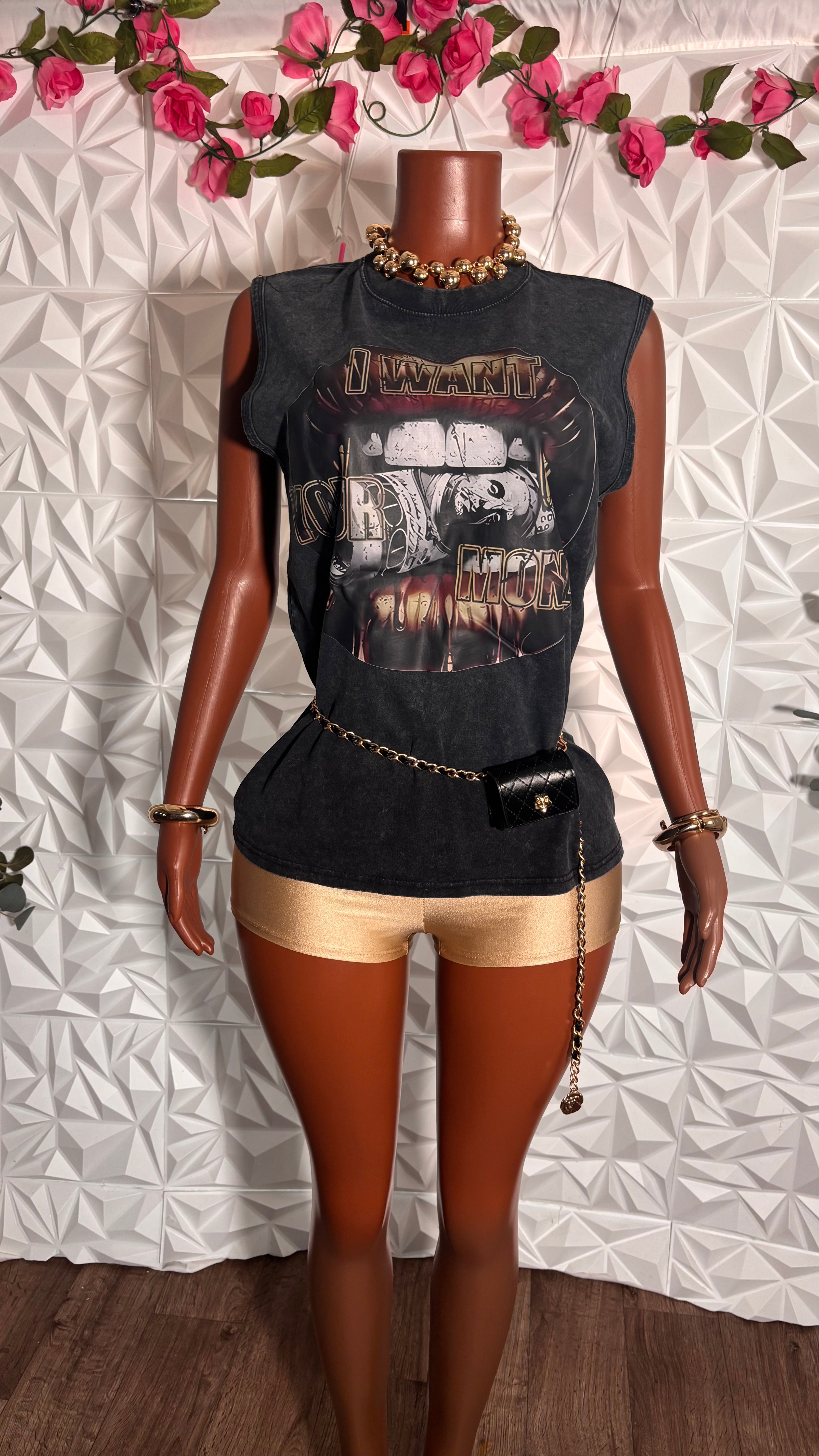 Oversized money sleeveless tank