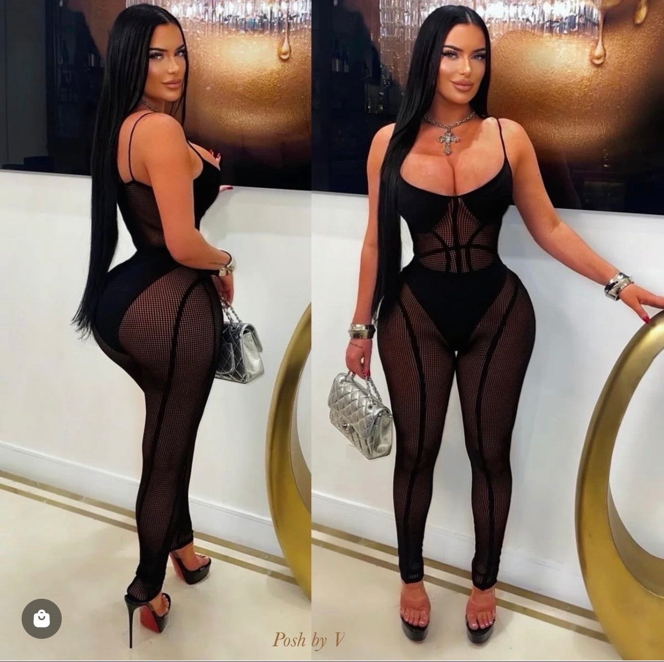 Caged mesh set