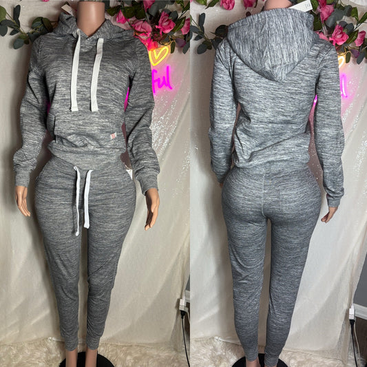 Pullover hoodie set (Marble Gray)