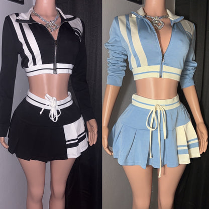 Flare skort set (shorts under skirt)