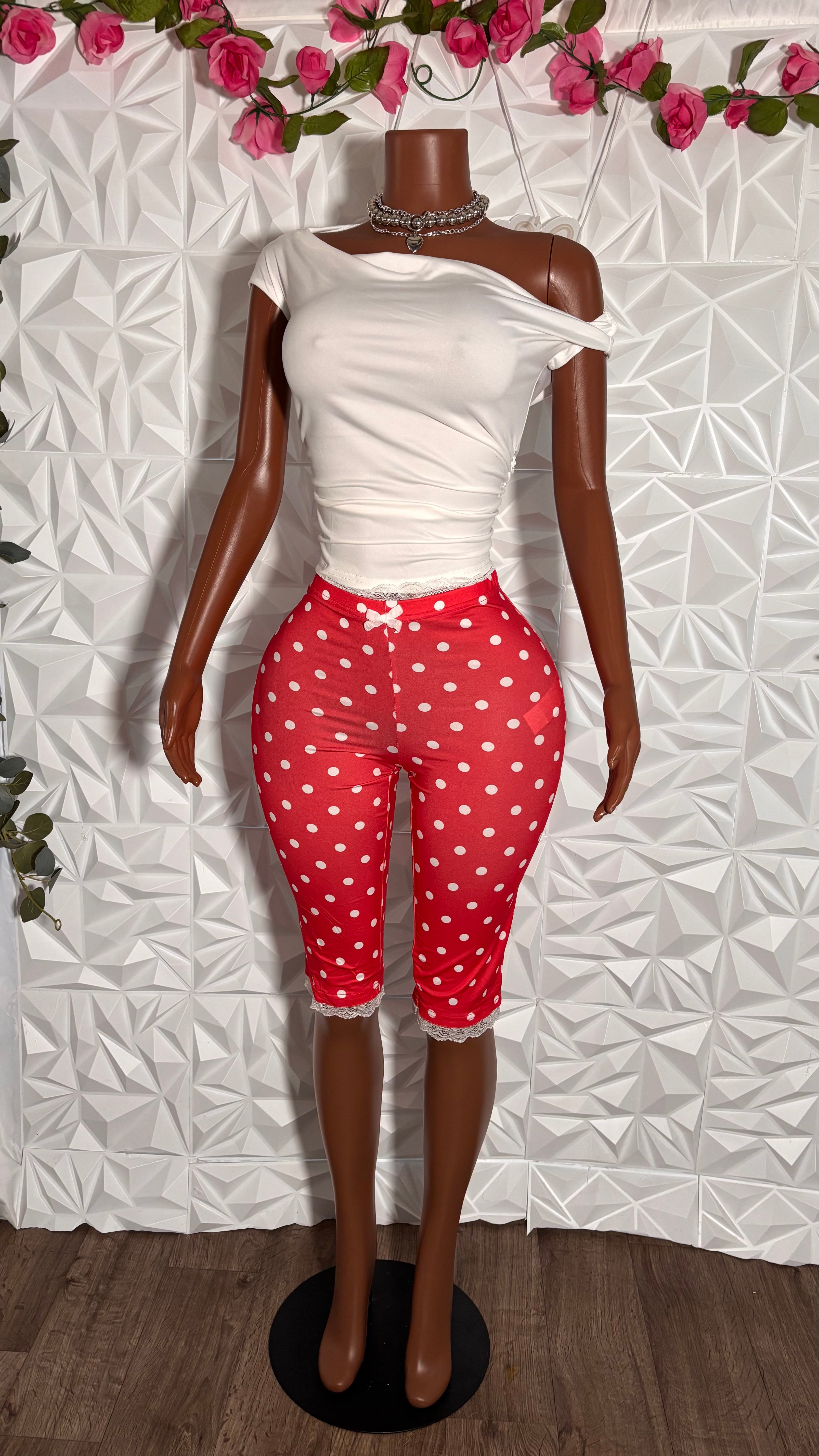 Polka Dot Capri(Red)