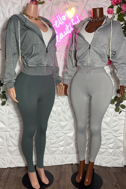 4 piece acid wash legging set