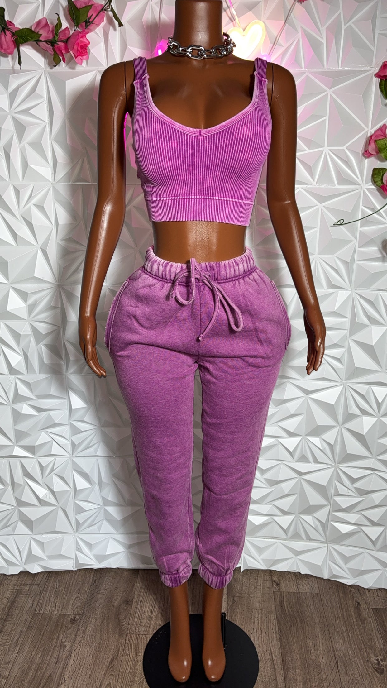 Jogger 3 piece sweatsuit (purple)