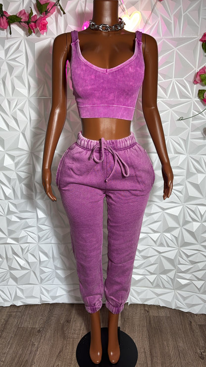 Jogger 3 piece sweatsuit (purple)