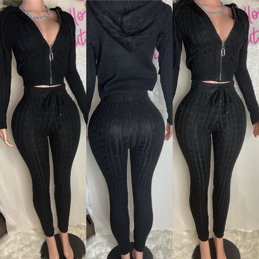 Sweater legging set (Black)