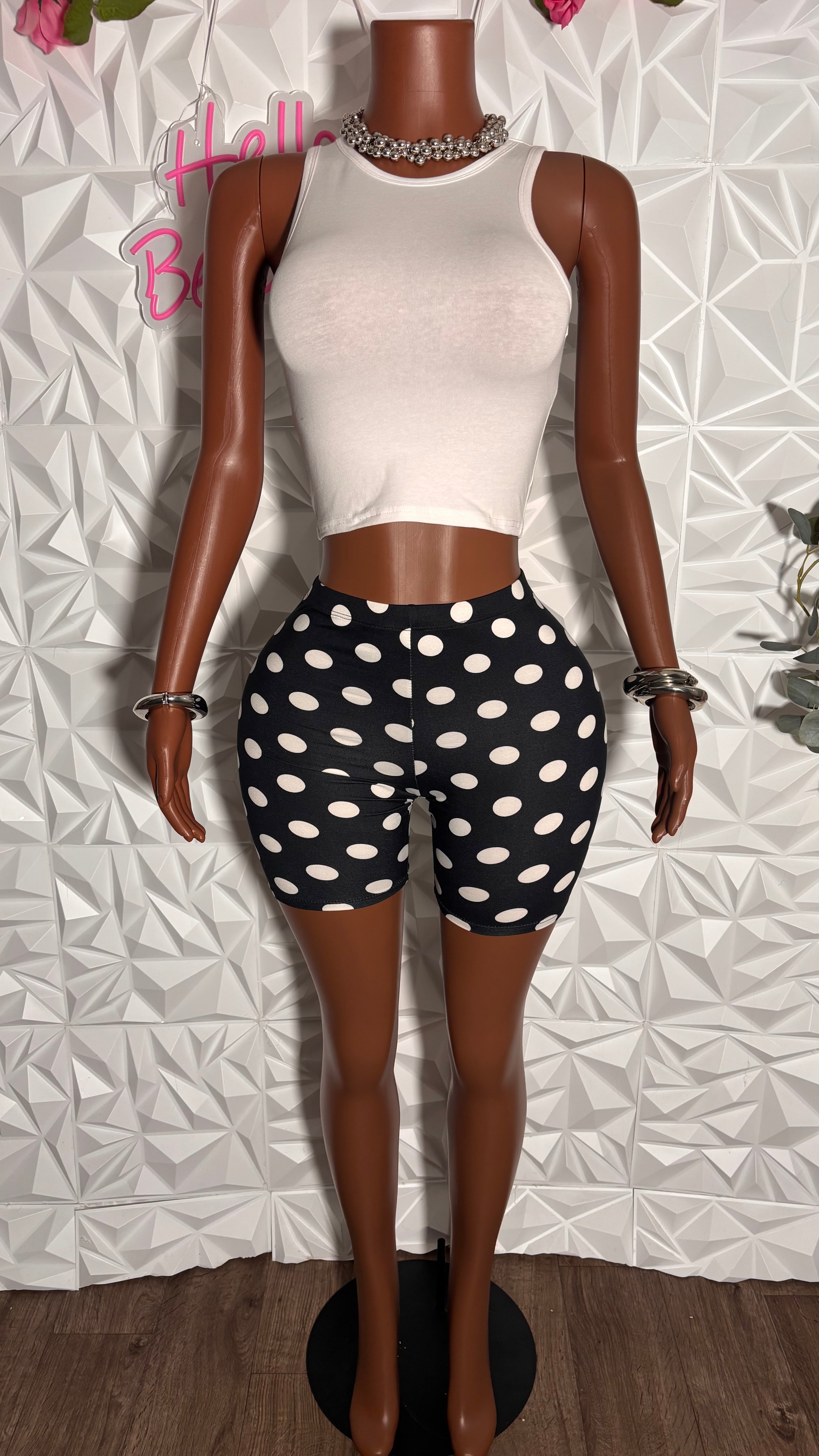 Polka dot biker set (Black)