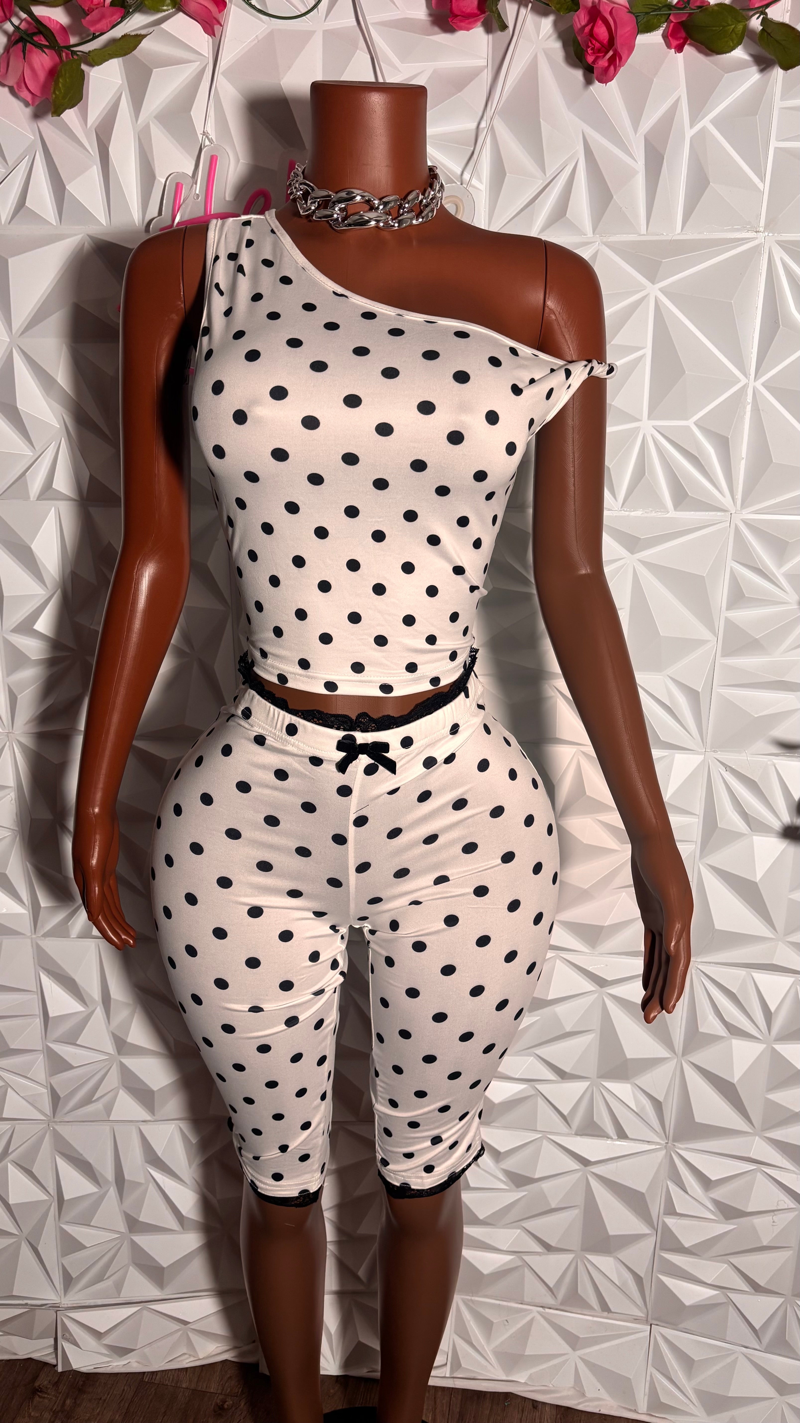 Polka dot capri set