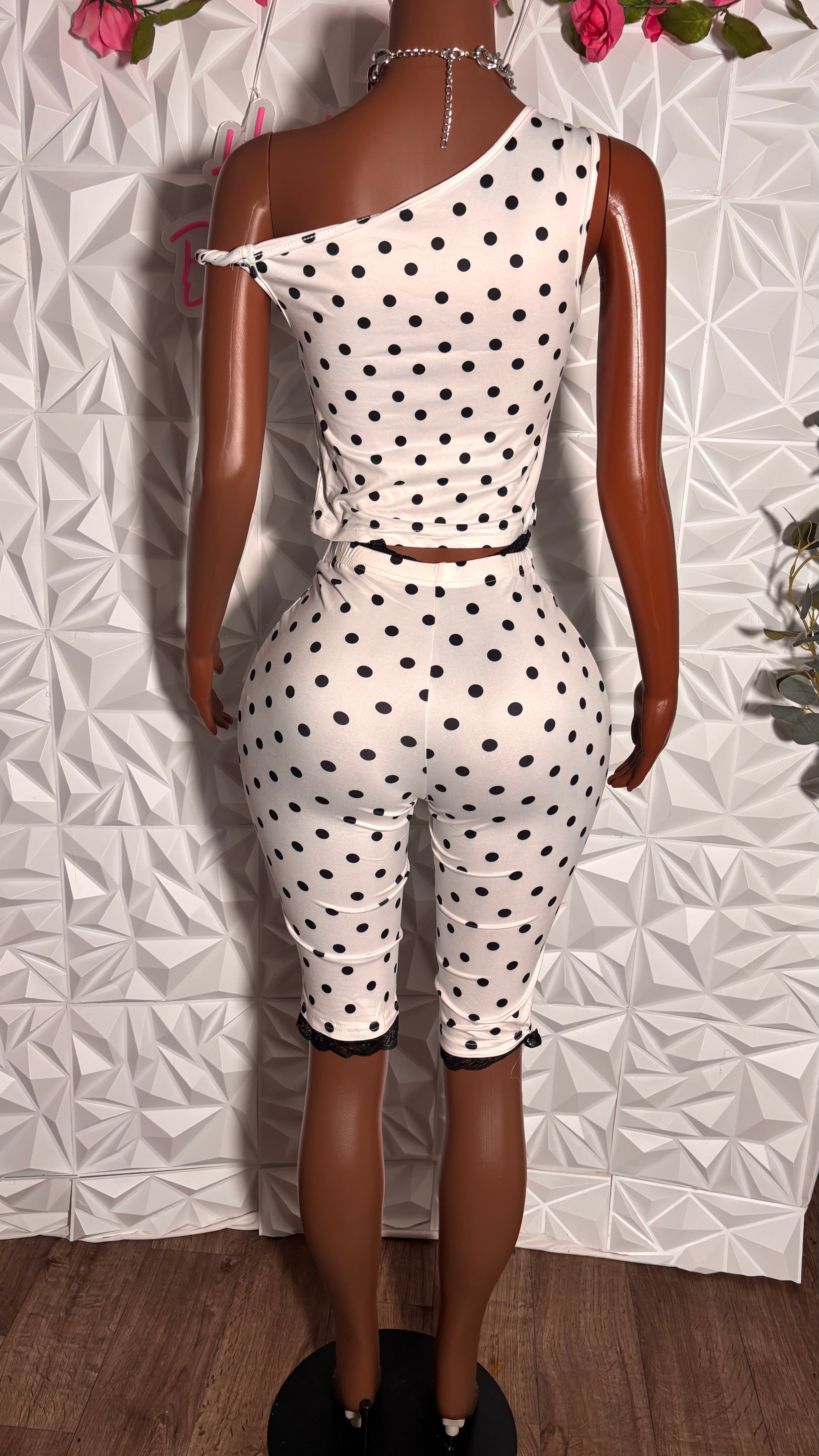 Polka dot capri set
